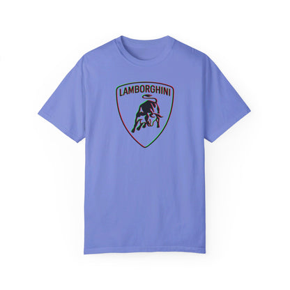 Front Red/Green Accent Lamborghini Blue T-shirt