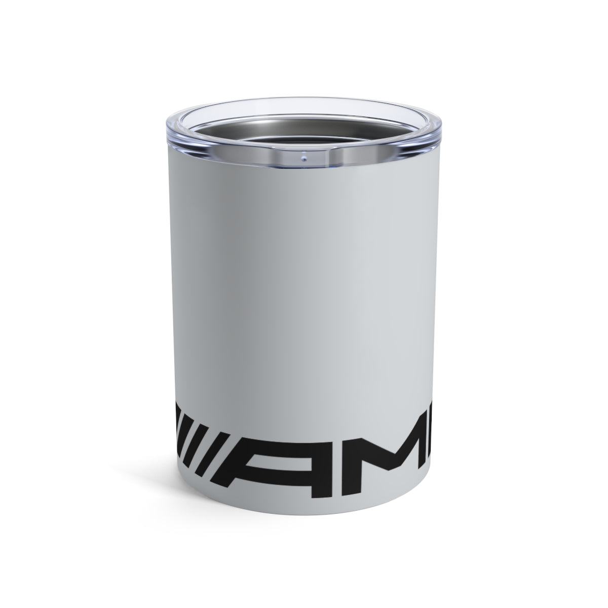 AMG tumbler in Iridium Silver with the AMG logo.