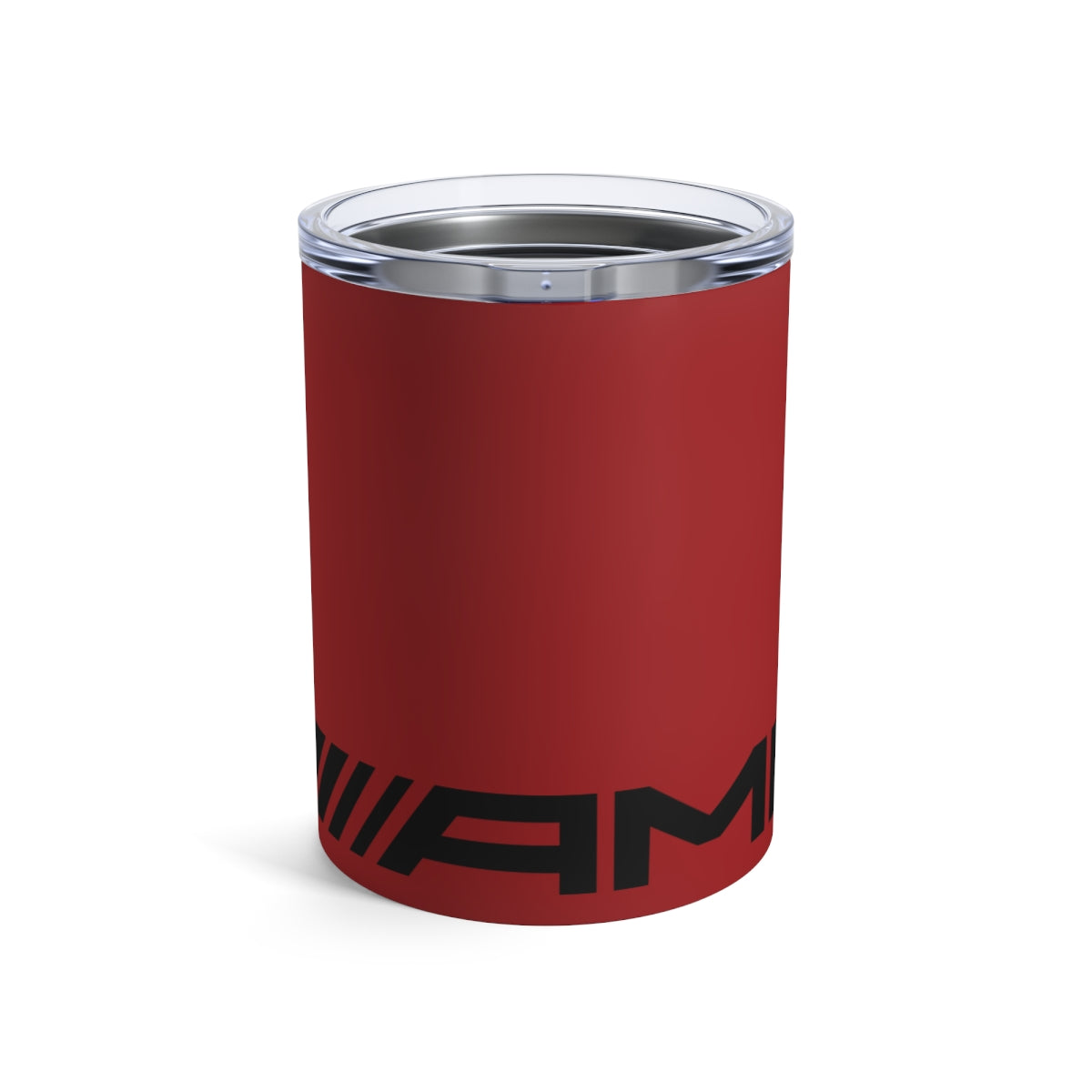 AMG tumbler in Mars Red with the AMG logo.