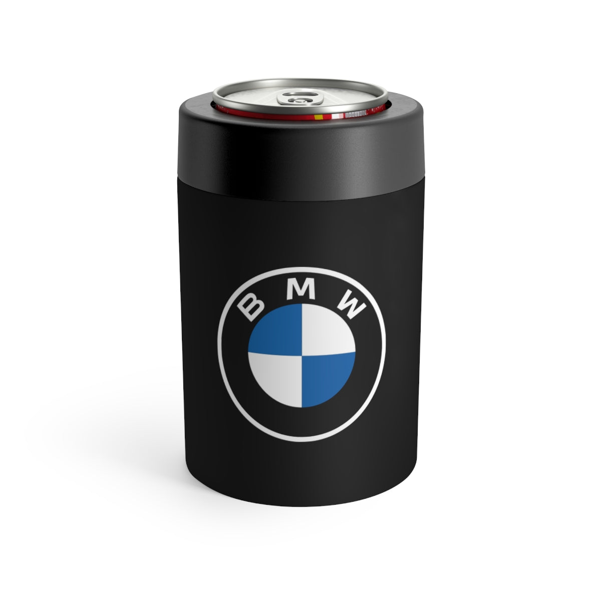 BMW can holder in Black with the BMW logo.