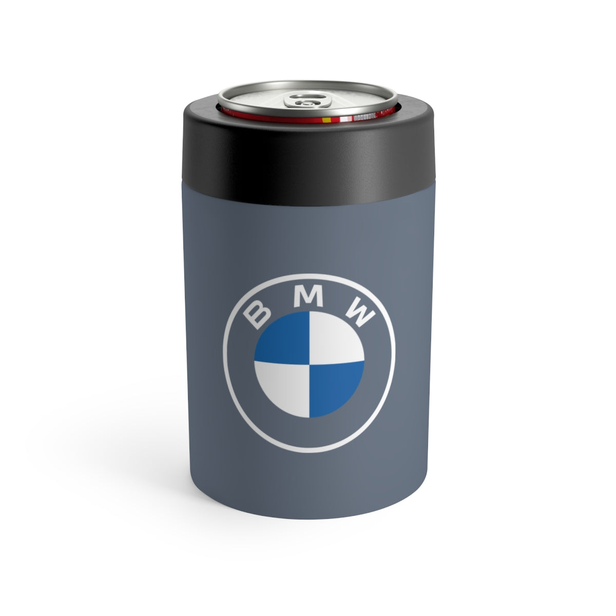 BMW can holder in Davit Grey with the BMW logo.