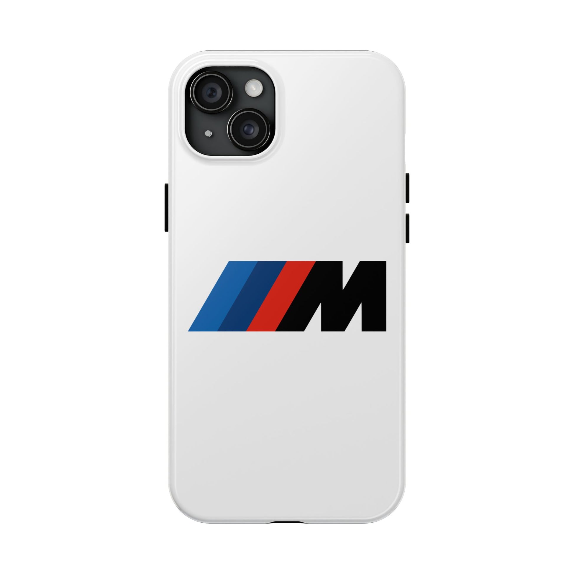 Primary view of White iPhone 15 Plus BMW M phone case.