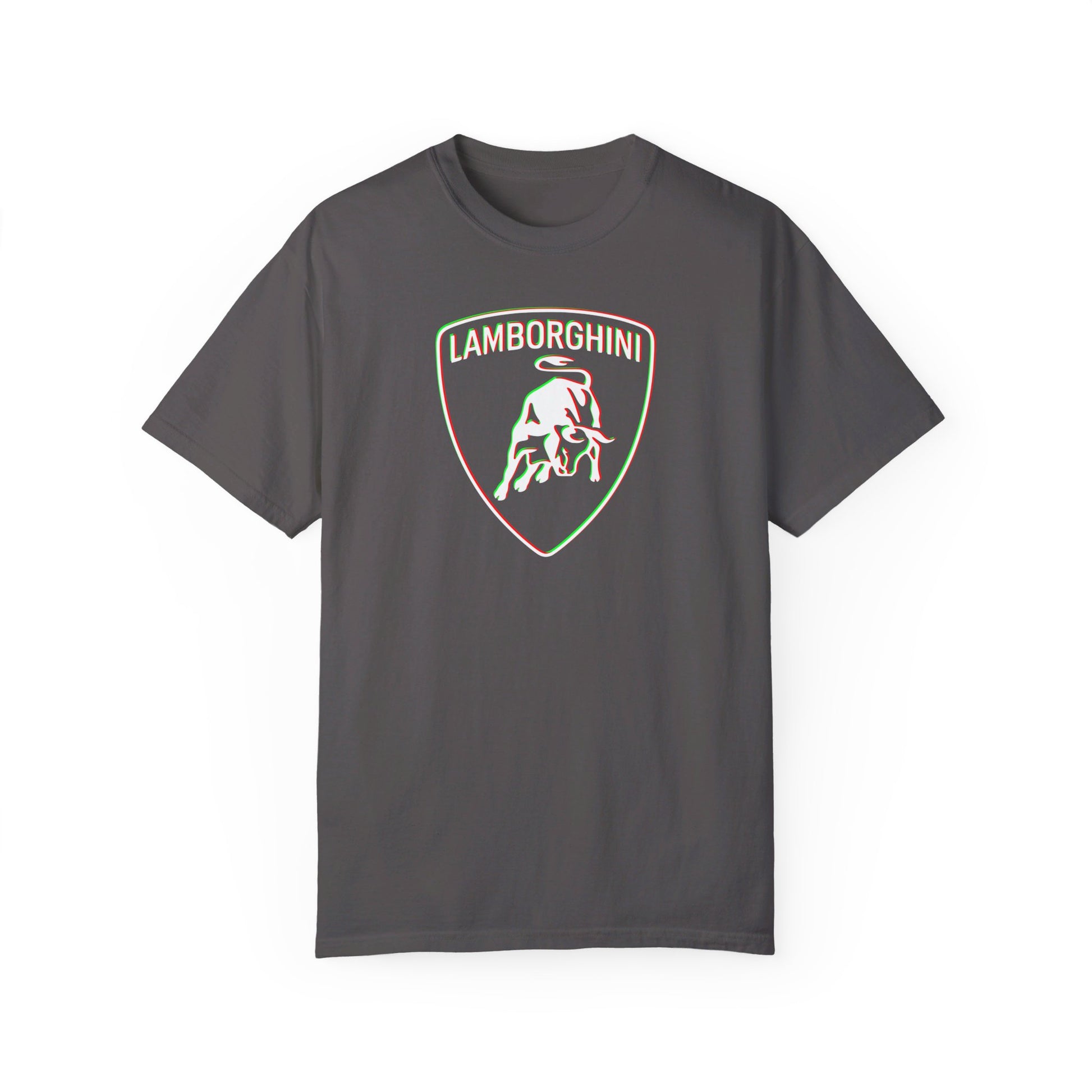 Front Red/Green Accent Lamborghini Grey T-shirt