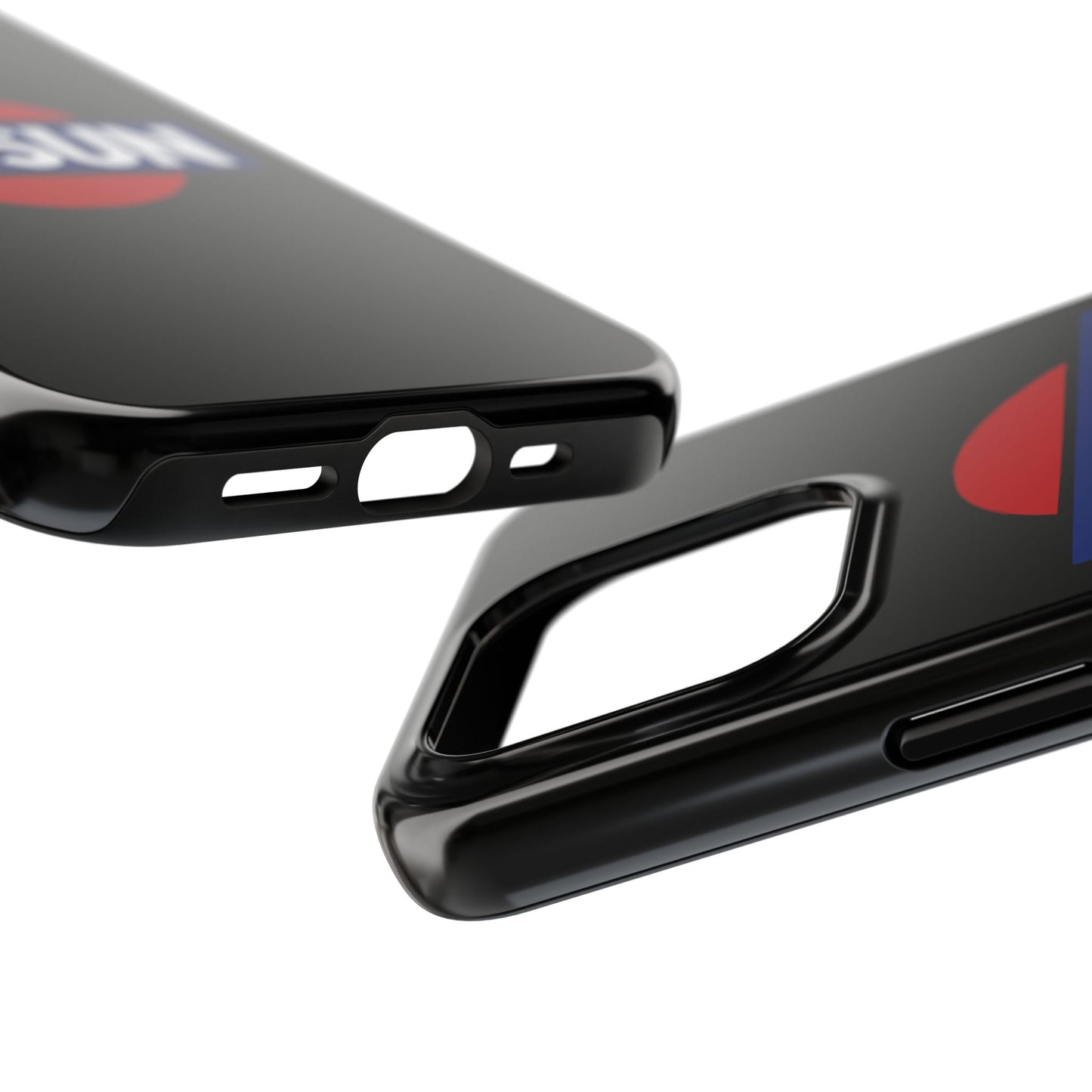 Side view of the Black iPhone 15 Pro Datsun phone case