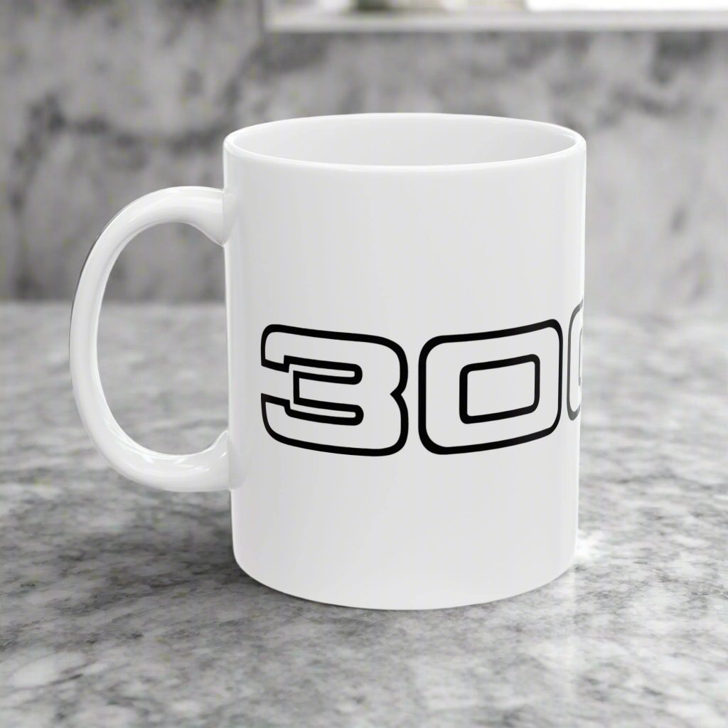 Left view of Nissan 300ZX mug. 300ZX turbo fan gift mug