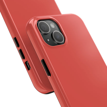 Back view of the iPhone 15 Plus BMW Sakhir Orange phone case. 