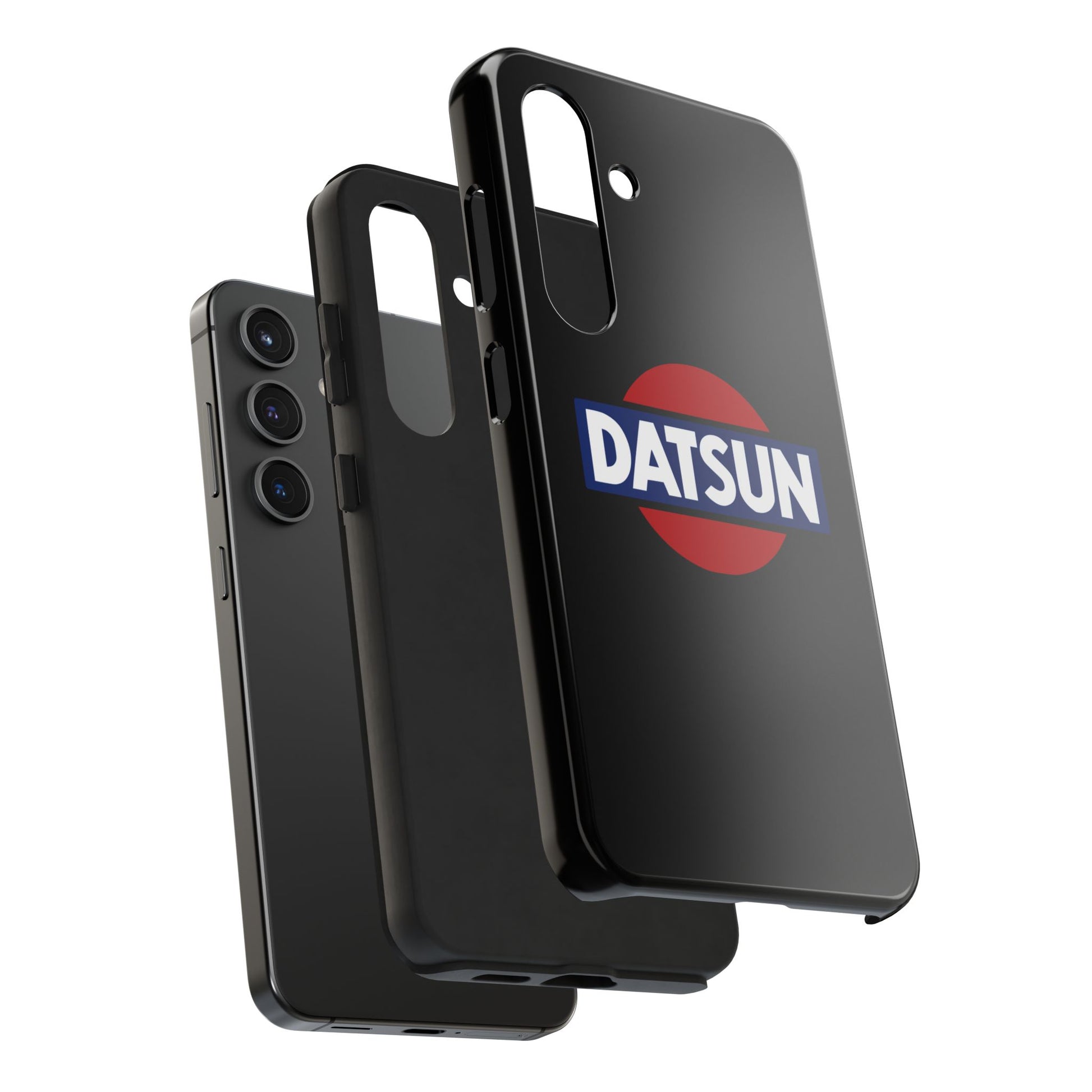 Exploded view of the Black Samsung Galaxy S24 Datsun phone case.