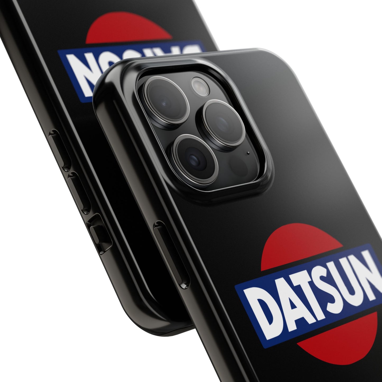 Back view of the Black iPhone 15 Pro Max Datsun phone case.