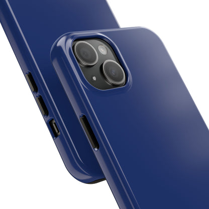 Back view of the iPhone 15 Plus BMW Tanzanite Blue phone case. 