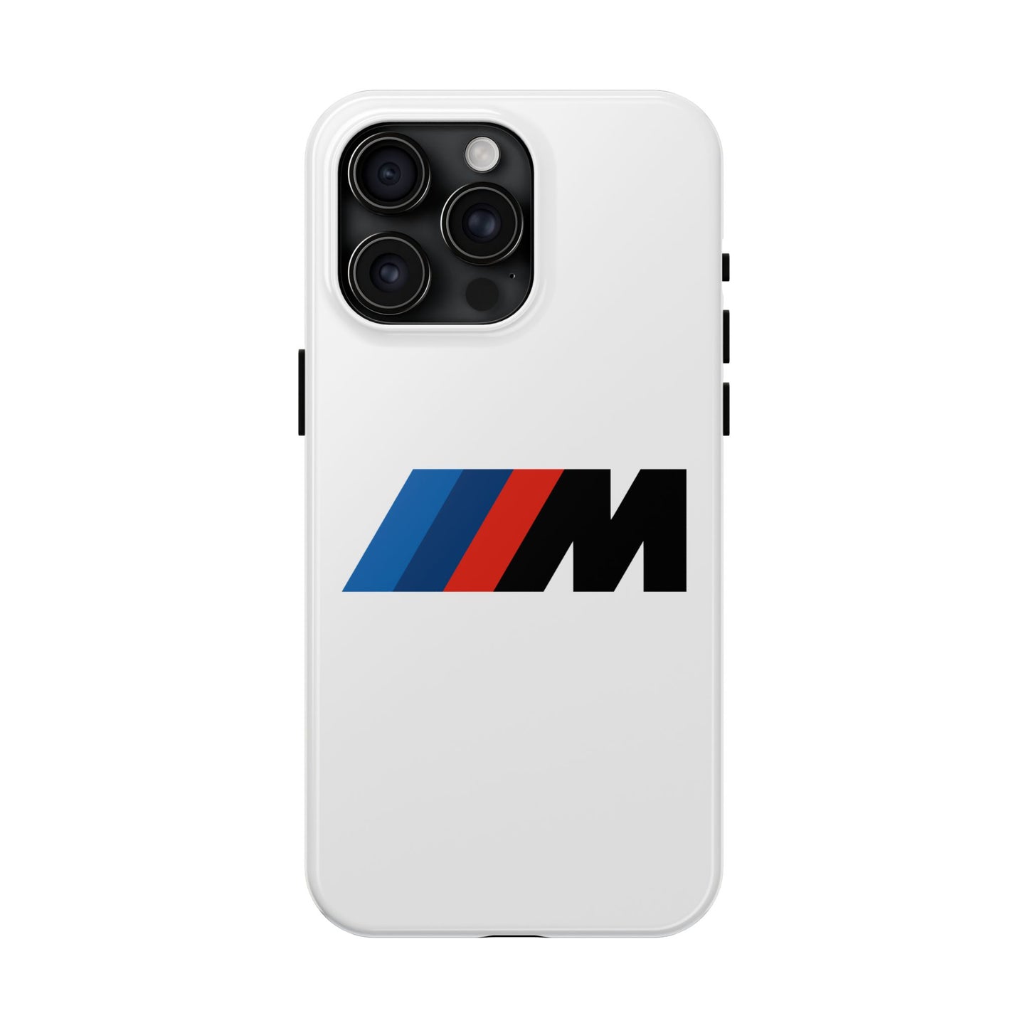 Primary view of White iPhone 15 Pro Max BMW M phone case.