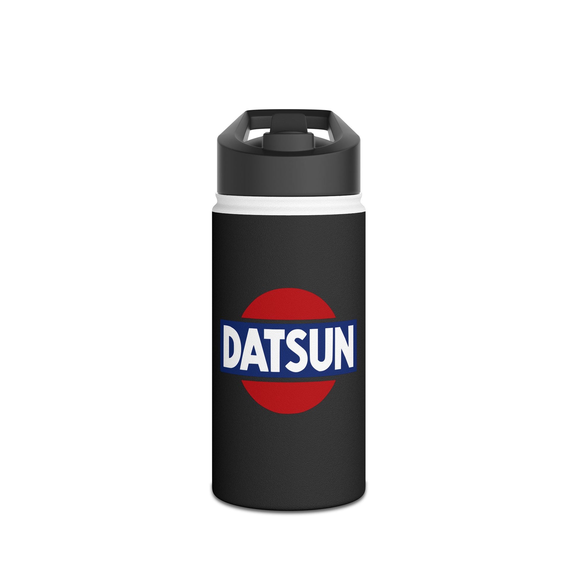 Front view of the 12oz Datsun stainless steel water bottle.