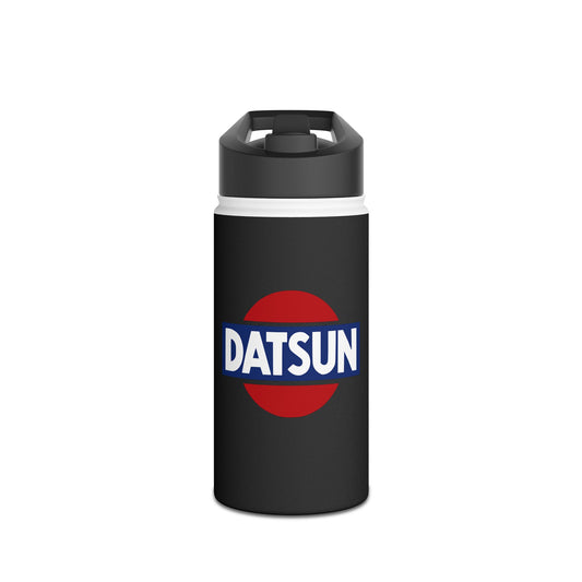 Front view of the 12oz Datsun stainless steel water bottle.