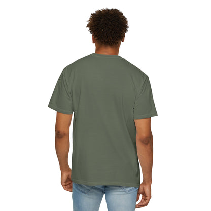 Rear view of model wearing Moss Track Day T-shirt