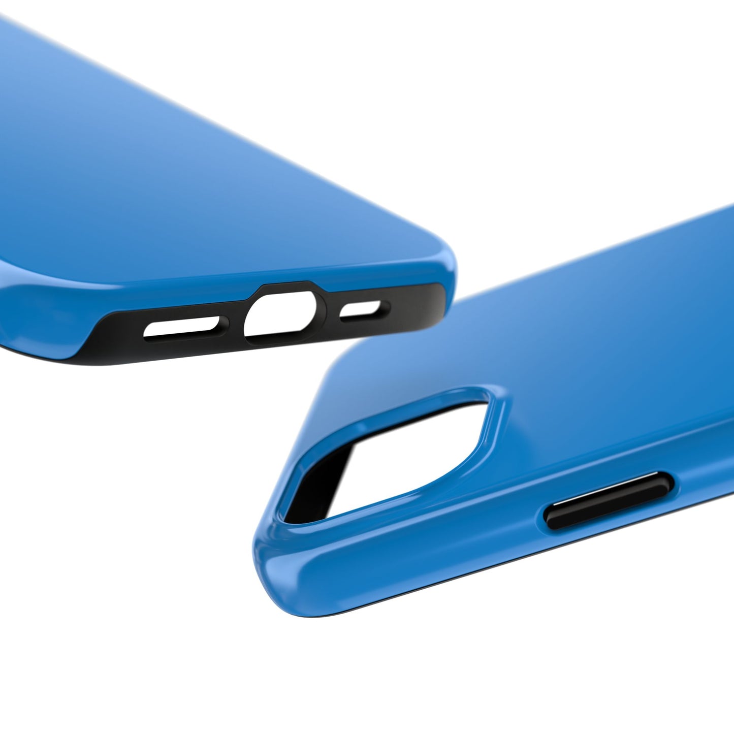 Side view of the iPhone 15 Plus BMW Laguna Seca Blue phone case 