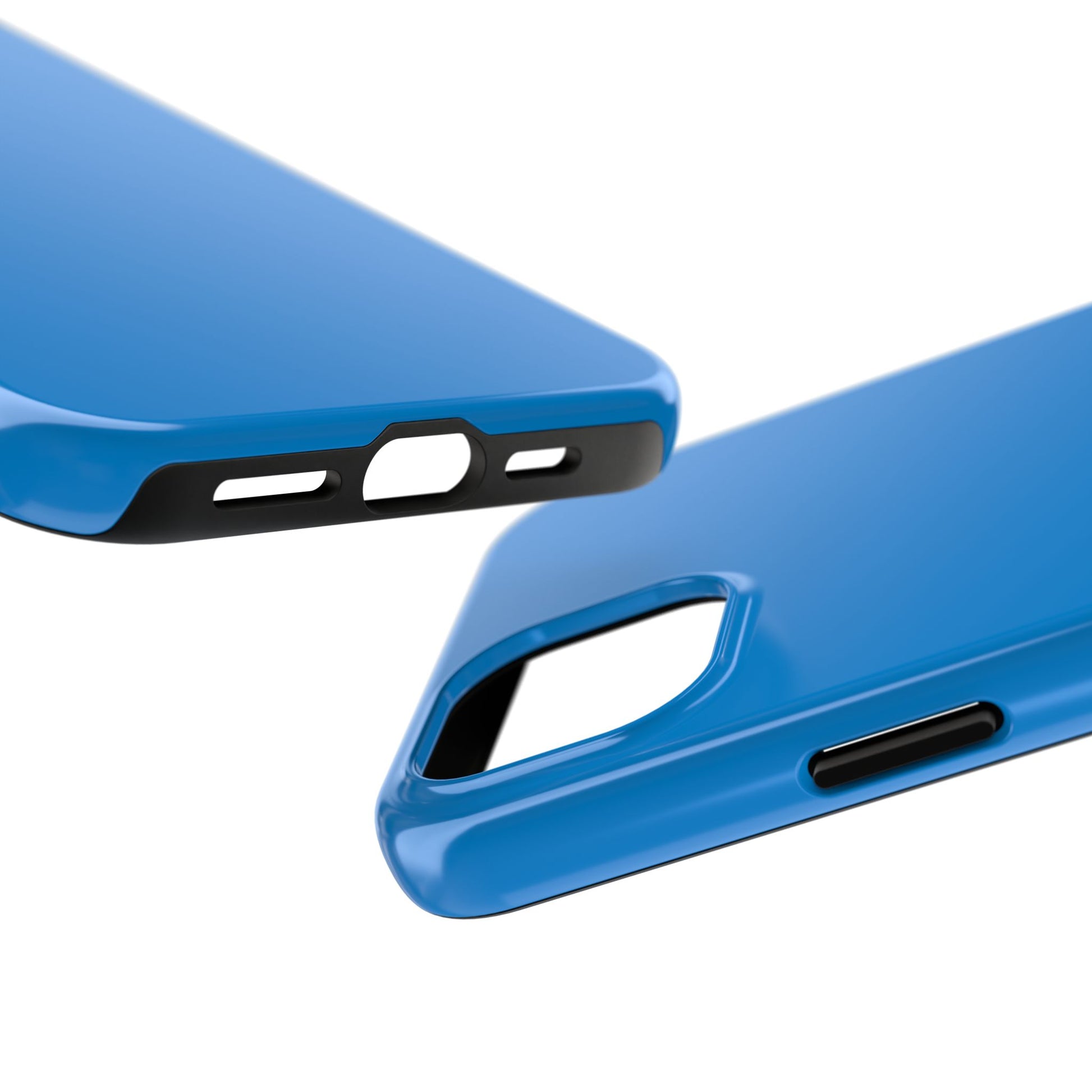 Side view of the iPhone 15 Plus BMW Laguna Seca Blue phone case 