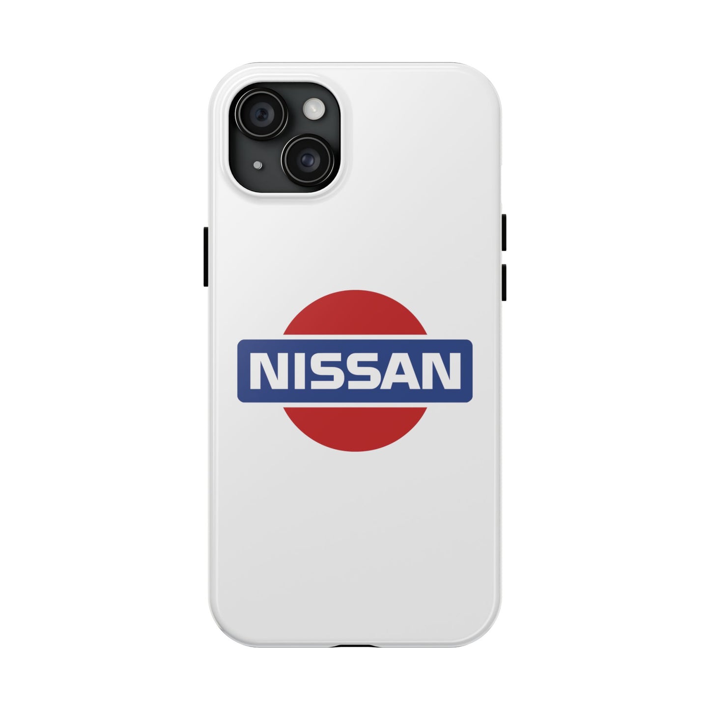 Primary view of White iPhone 15 Plus Vintage Nissan phone case.