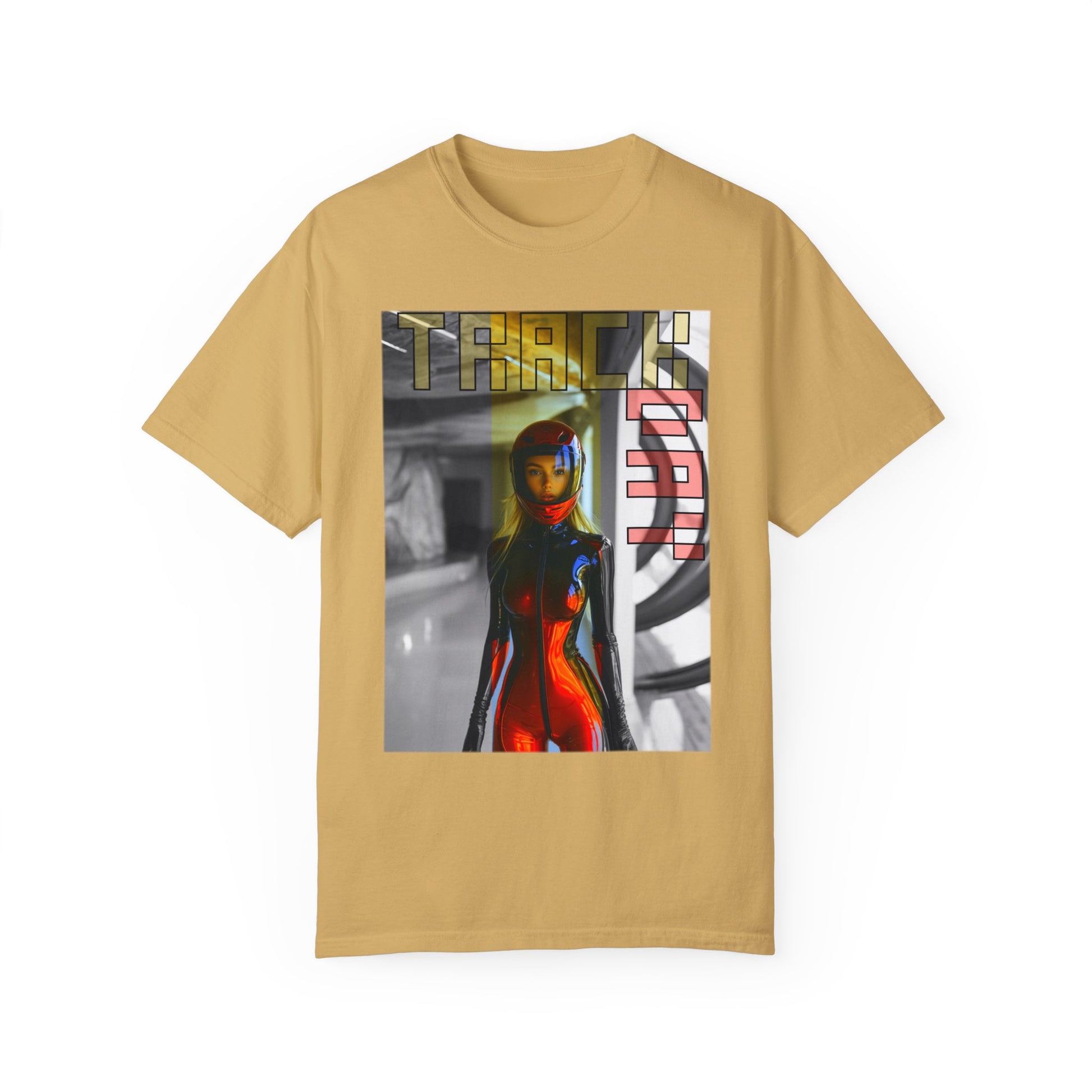 Front view of Mustard Track Day T-shirt