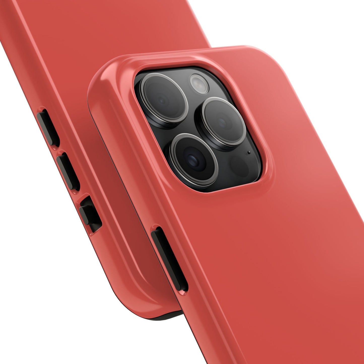 Back view of the iPhone 15 Pro BMW Sakhir Orange phone case. 