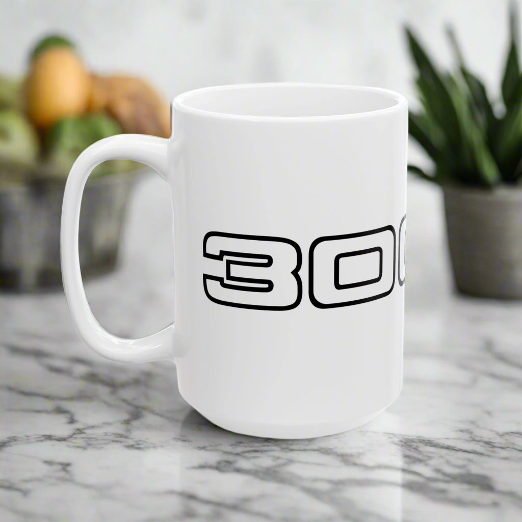 Left View of the 15 oz Nissan 300zx coffee mug. High-quality Nissan 300ZX car mug