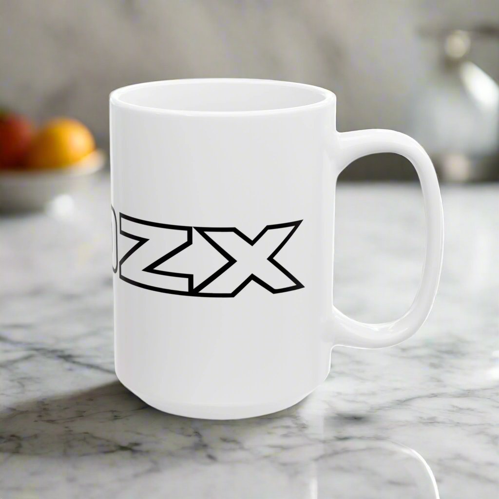 Right view of the 15oz Nissan 300zx mug.  Z car series merchandise. Classic Nissan Z car gifts