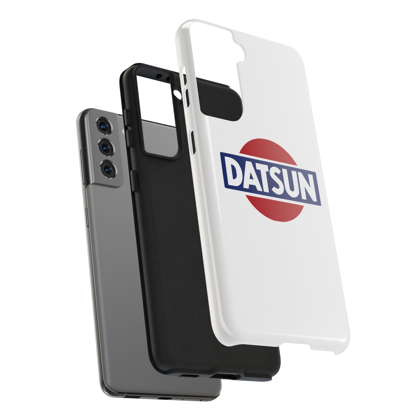 Exploded view of the White Samsung Galaxy S21 Datsun phone case.