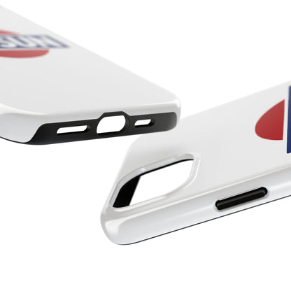 Side view of the White iPhone 15 Plus Datsun phone case