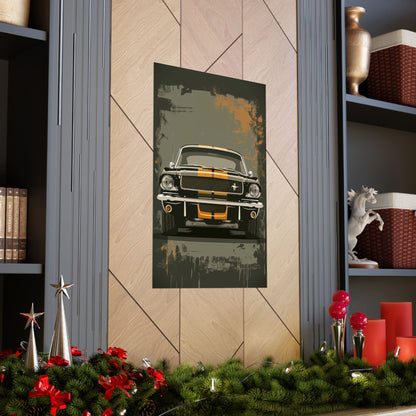 24 x 36 inch Shelby GT350-H matte poster displayed on a wall