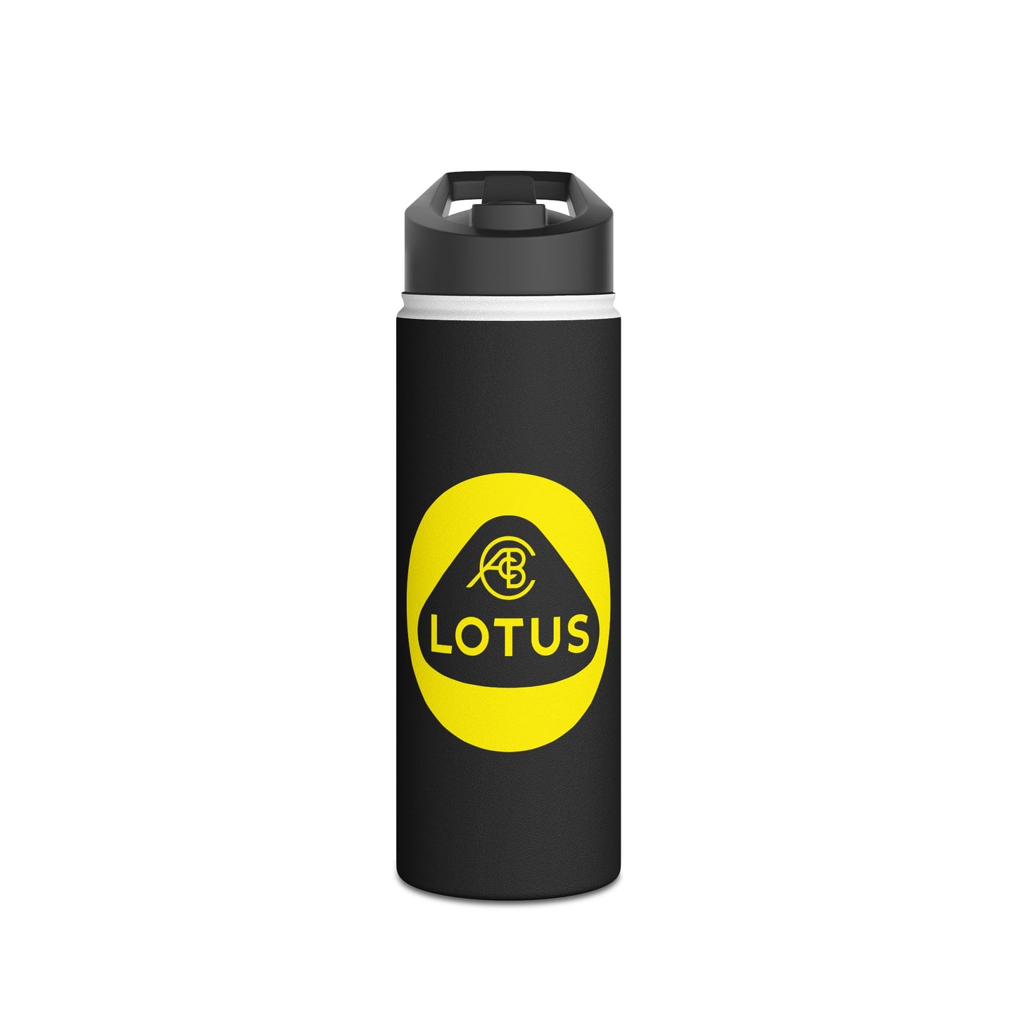 Front view of the 18oz LOTUS stainless steel water bottle.