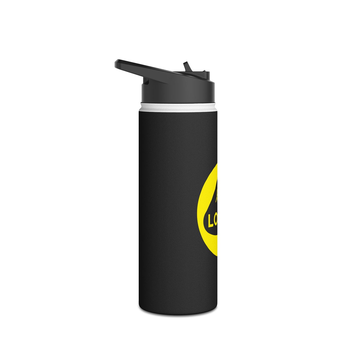 Left Side view of the 18oz LOTUS stainless steel water bottle