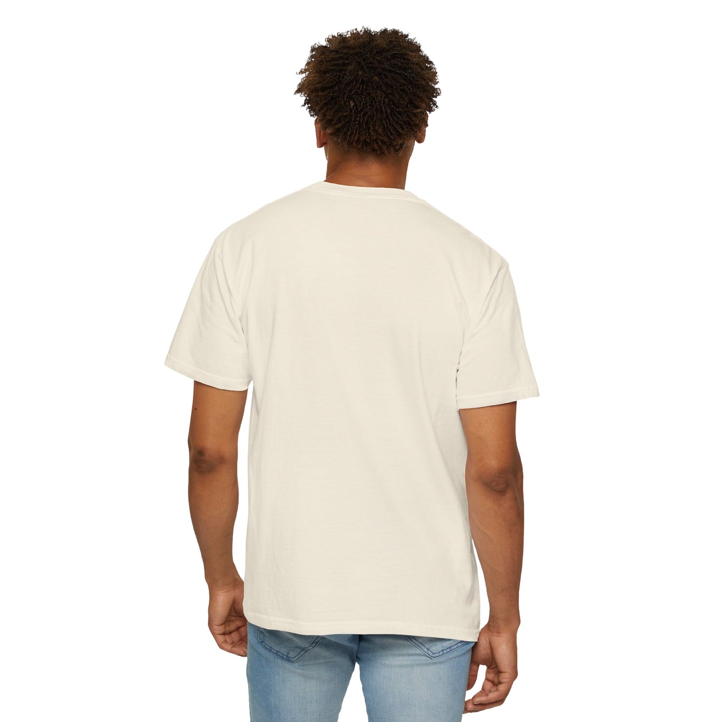 Rear view model wearing Track Day Ivory T-shirt