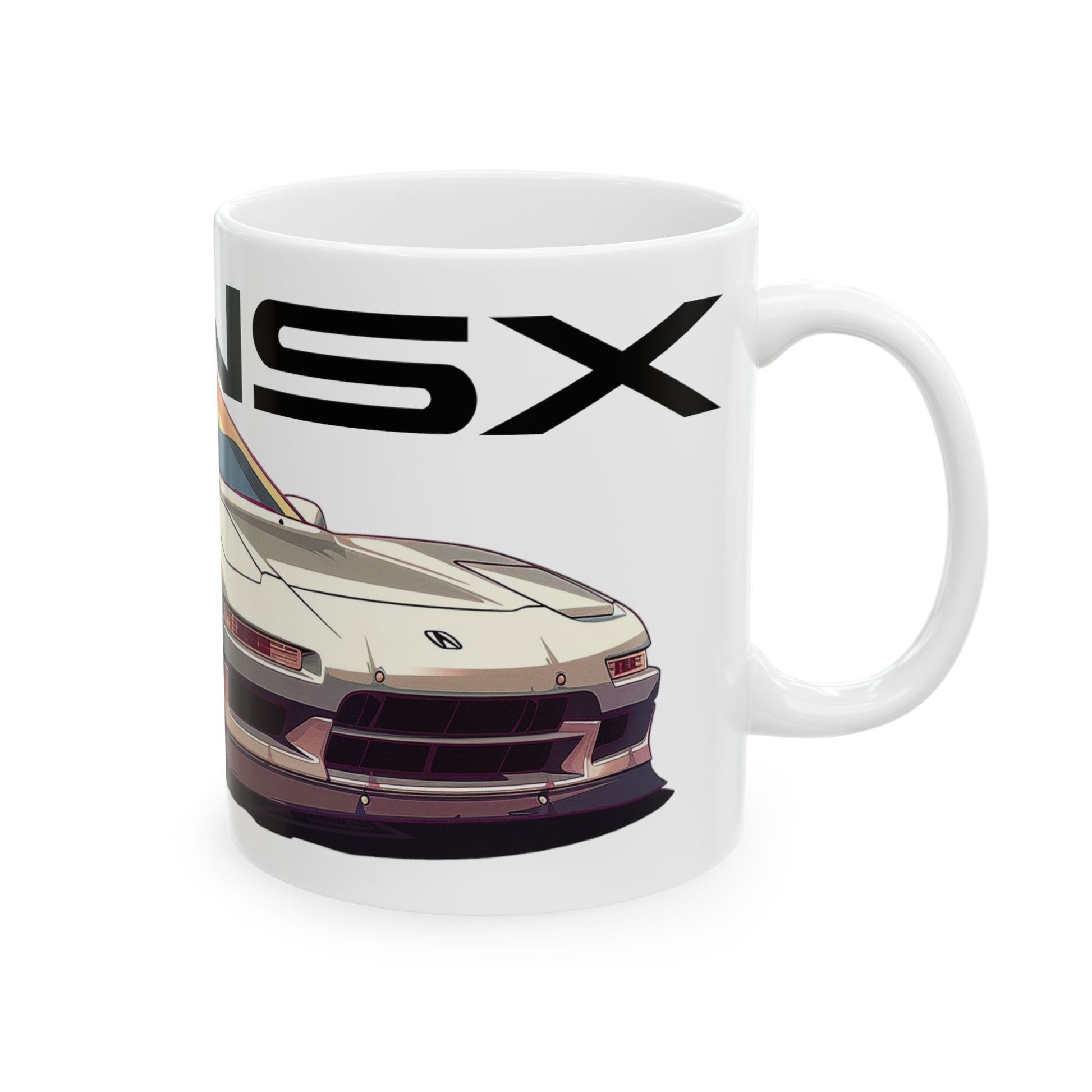 Front view of Acura NSX design on mug