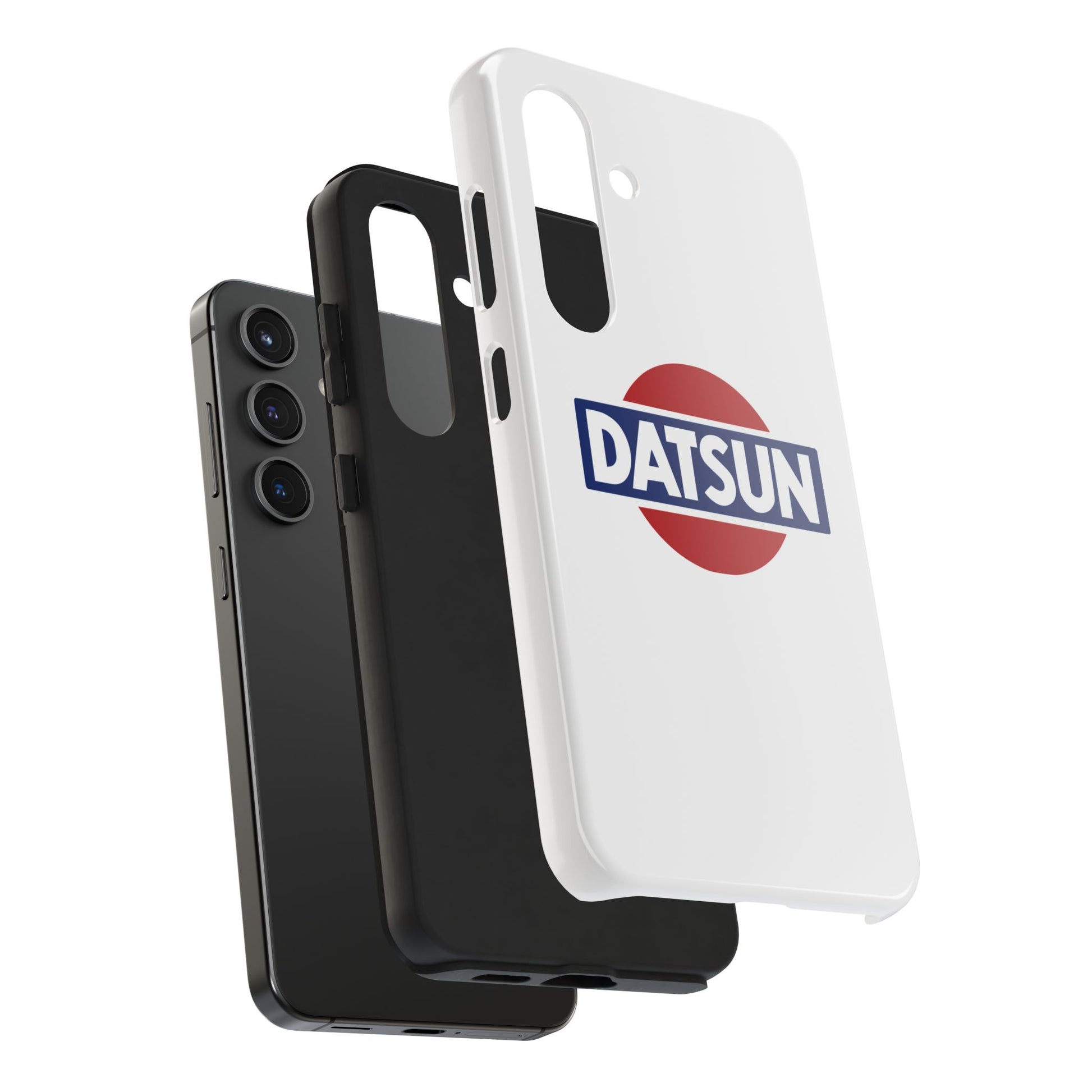 Exploded view of the White Samsung Galaxy S24 Datsun phone case.