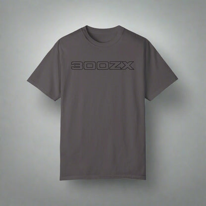 Graphite Nissan 300ZX T-Shirt with black text. Nissan 300ZX apparel