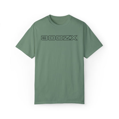 Light Green Nissan 300ZX T-Shirt with black text. Classic Nissan 300ZX logo shirt