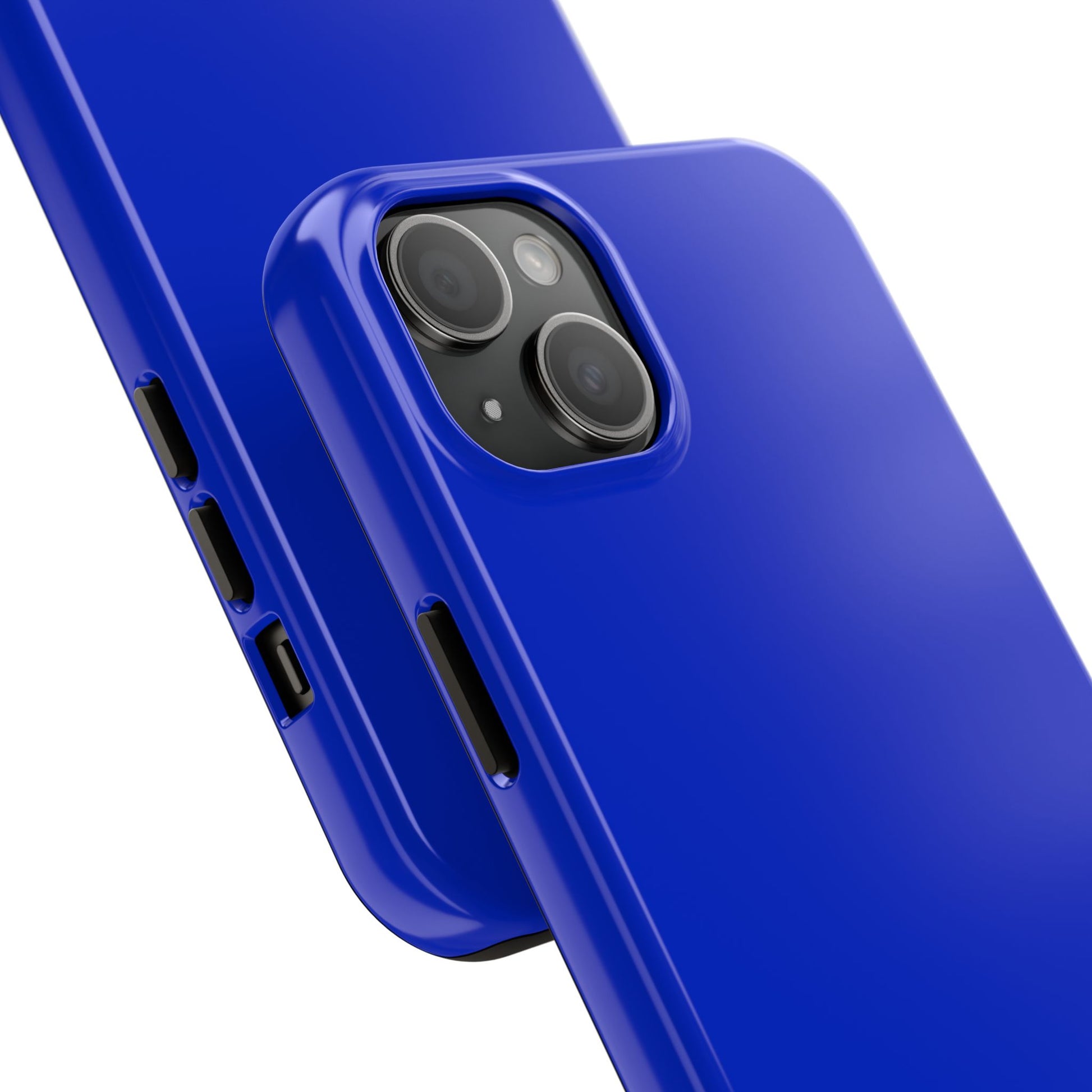 Back view of the iPhone 15 Plus BMW San Marino Blue phone case. 