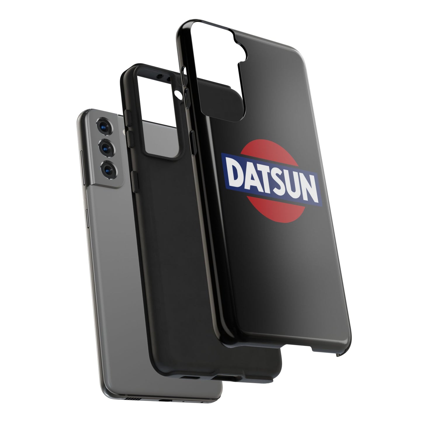 Exploded view of the Black Samsung Galaxy S21 Datsun phone case.