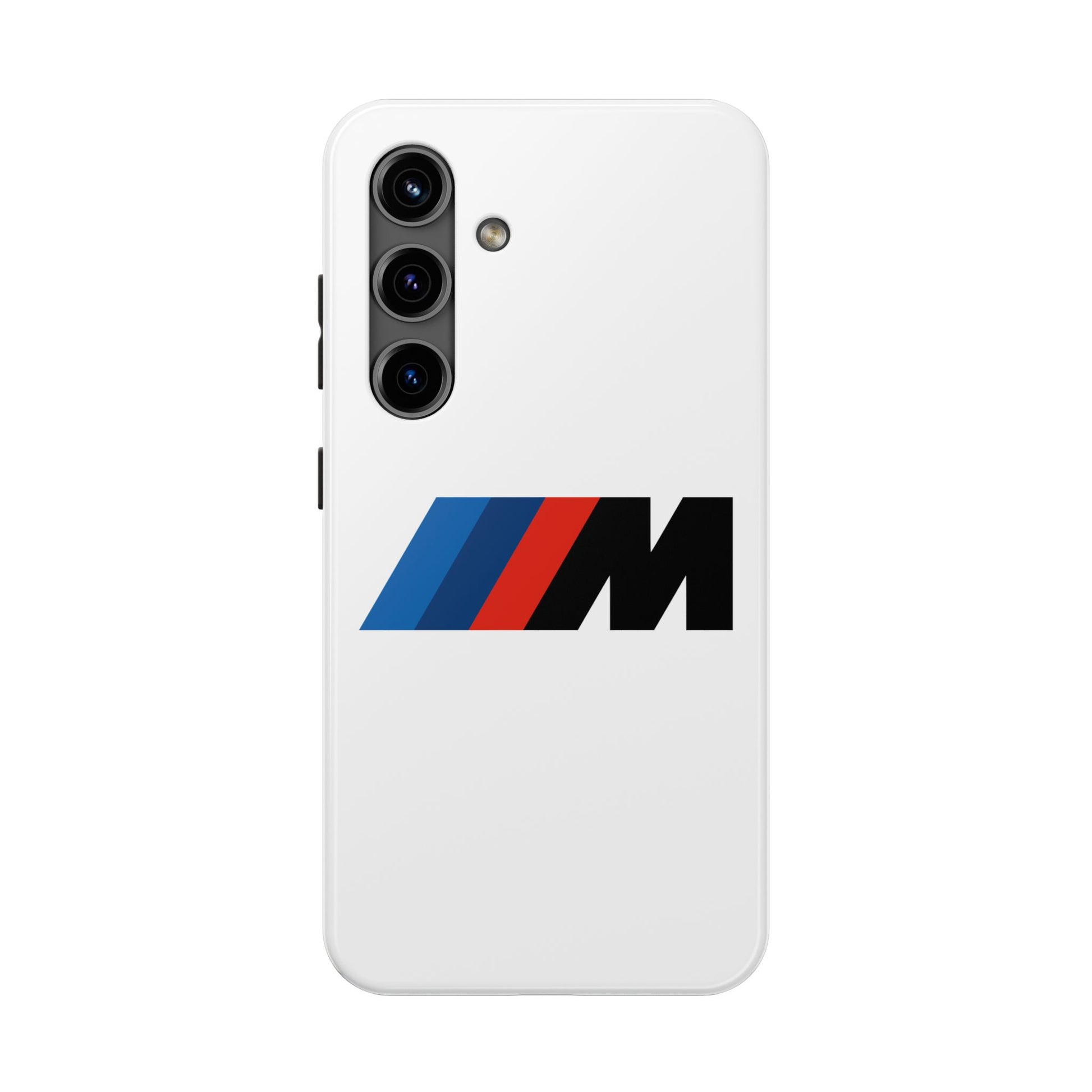 Primary view of White Samsung Galaxy S24 BMW M phone case.