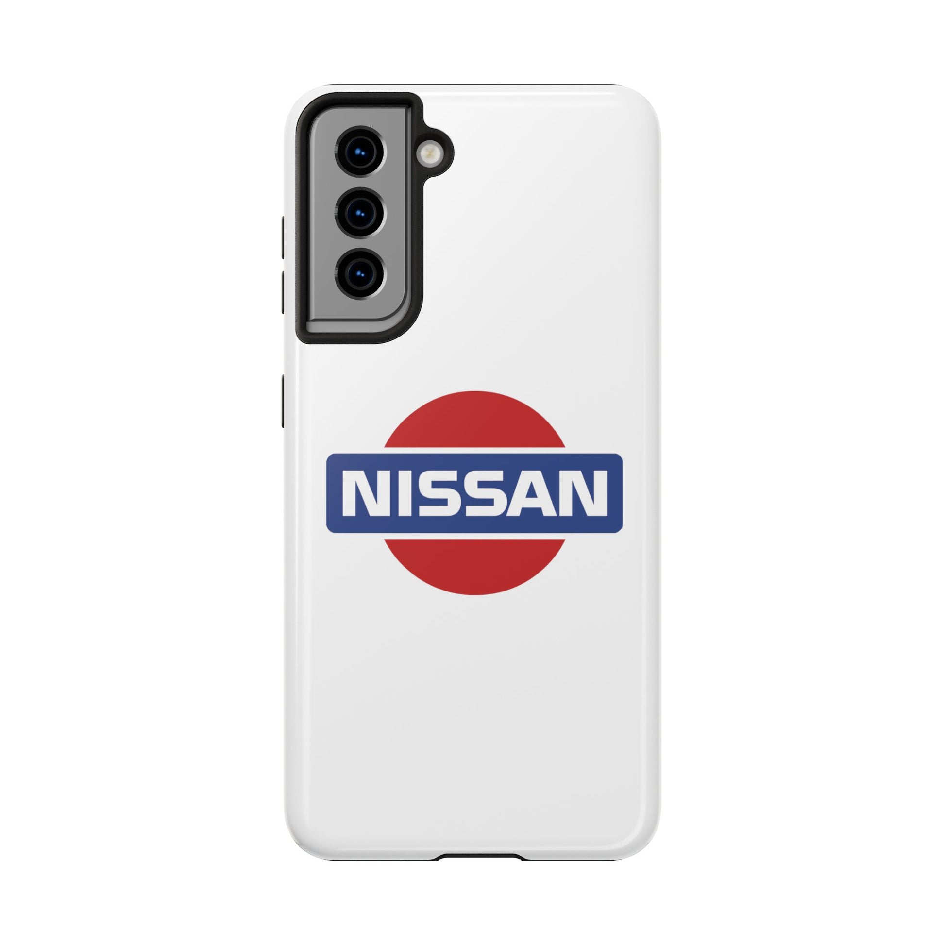 Primary view of White Samsung Galaxy S21 Vintage Nissan phone case.