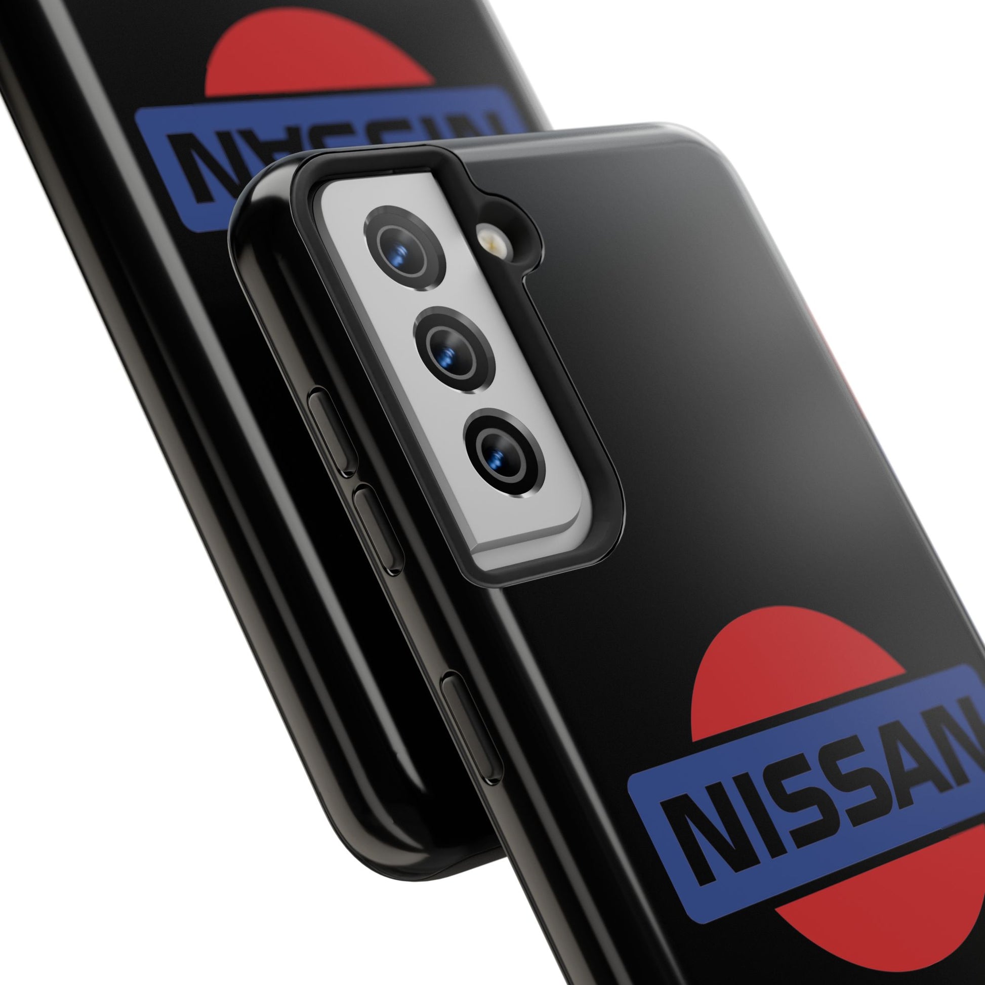 Back view of the Black Samsung Galaxy S21 Vintage Nissan phone case.