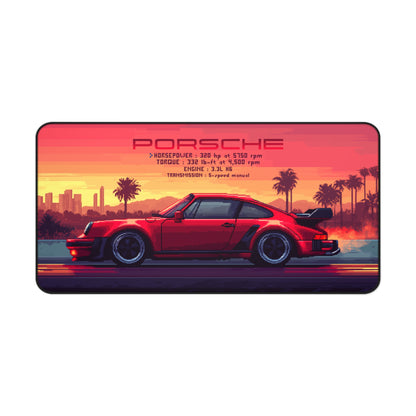 15.5 inch by 31 inch Porsche 911 Turbo Deskmat on a white background