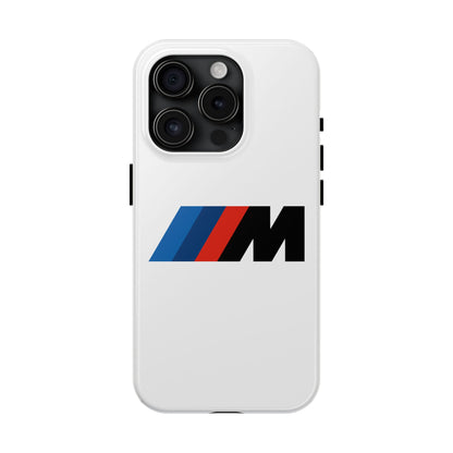 Primary view of White iPhone 15 Pro BMW M phone case.