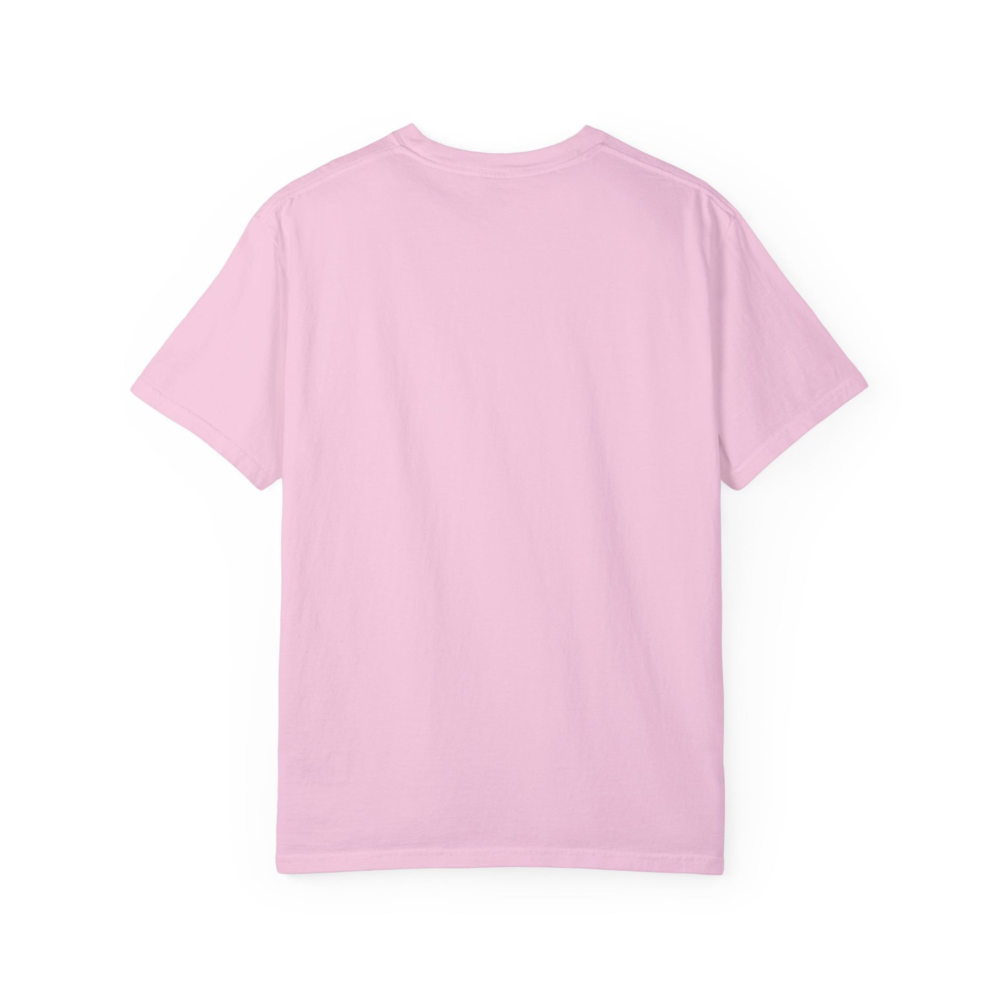 Back view of plain light pink Godzilla T-shirt