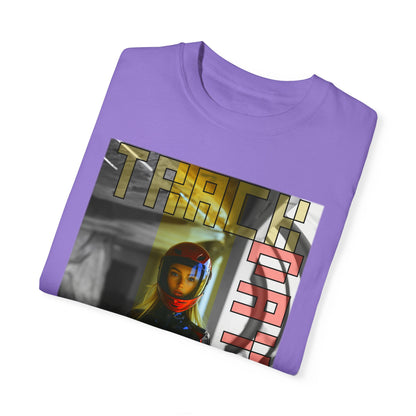 Folded view of Violet Track Day T-shirt