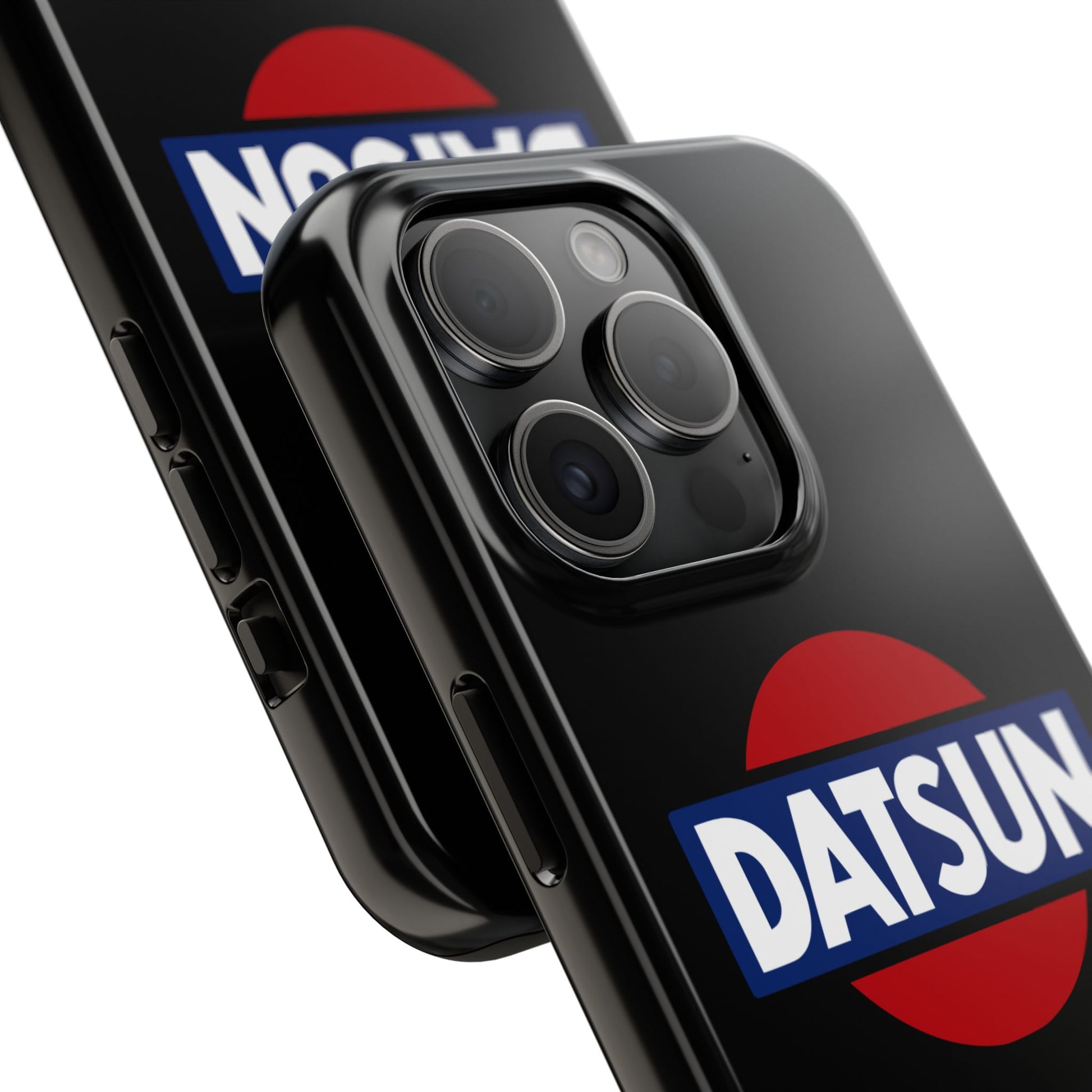 Back view of the Black iPhone 15 Pro Datsun phone case.