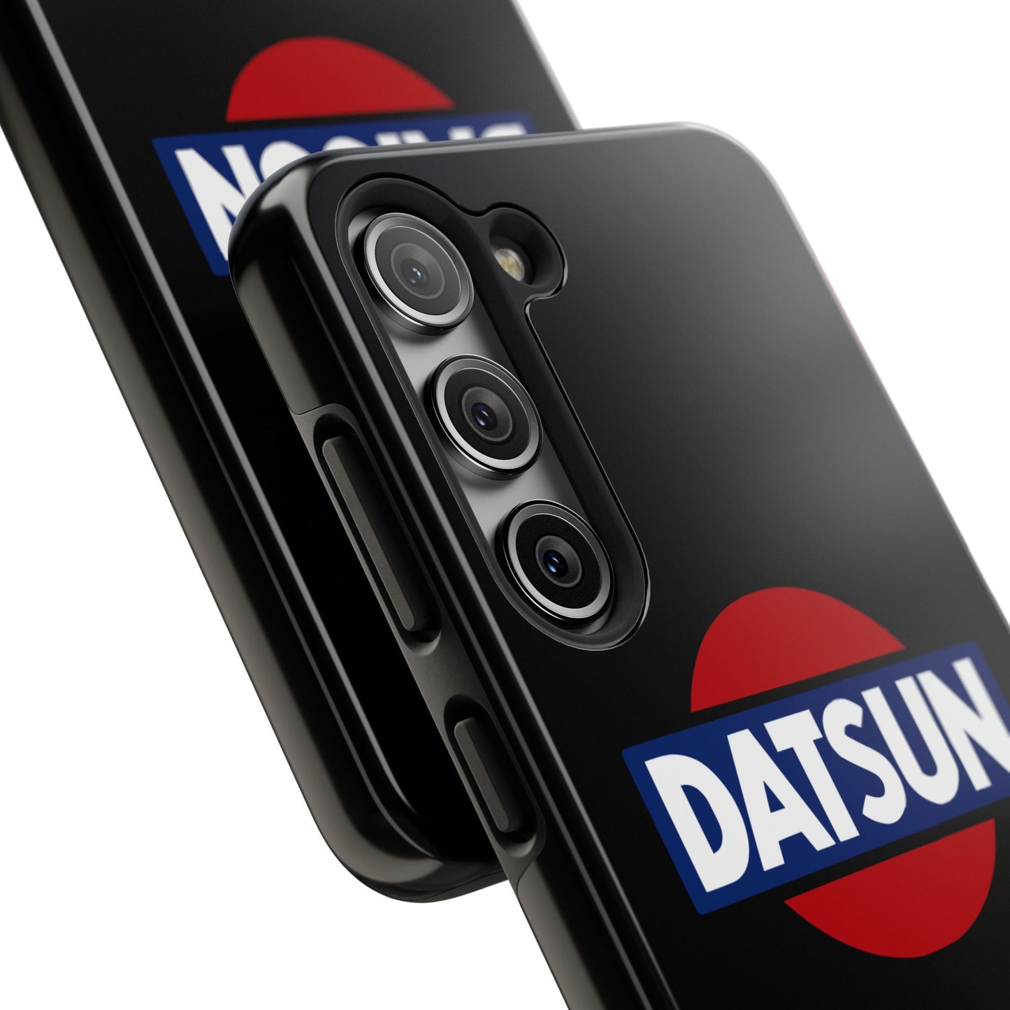 Back view of the Black Samsung Galaxy S23 Datsun phone case.