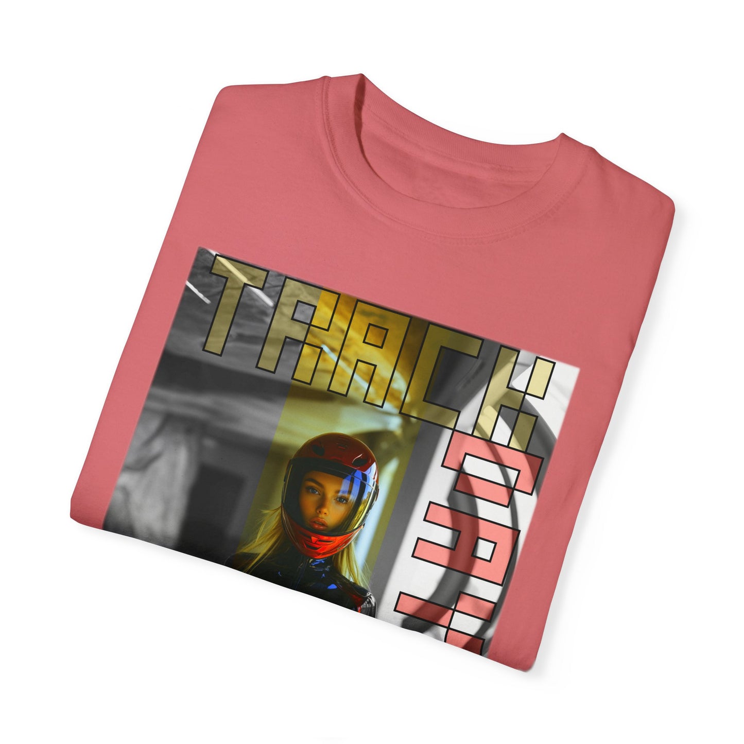 Folded view of Watermelon Track Day T-shirt