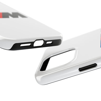 Side view of the White iPhone 15 Pro Max BMW M phone case