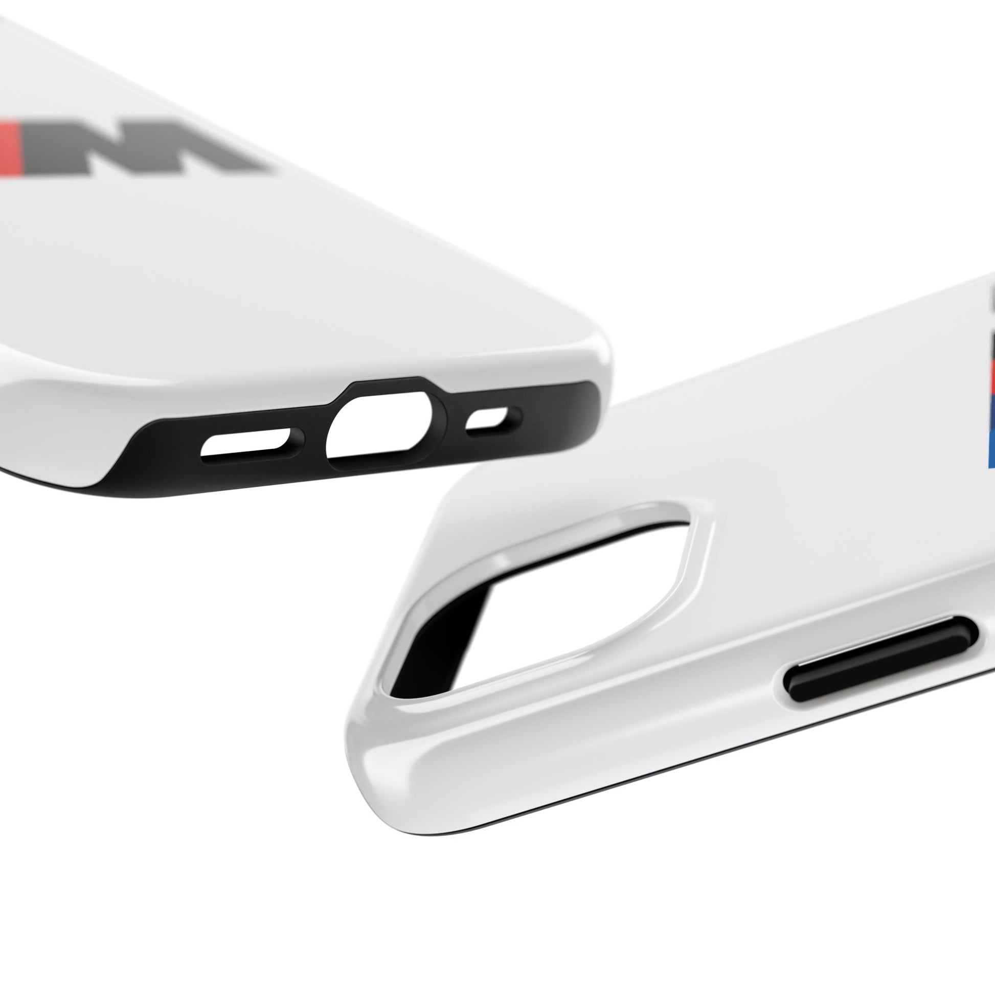 Side view of the White iPhone 15 BMW M phone case