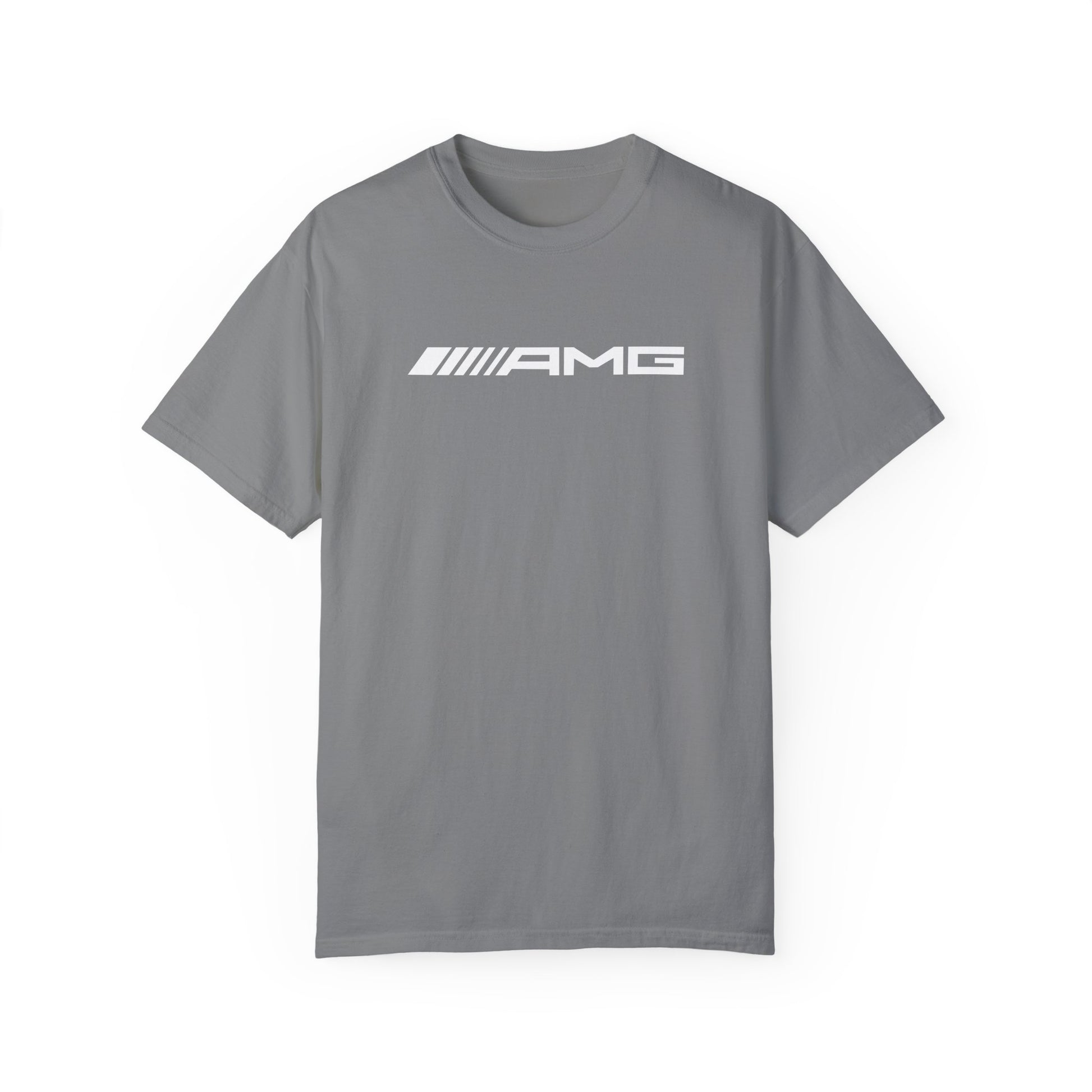 Grey AMG T-Shirt with white text.
