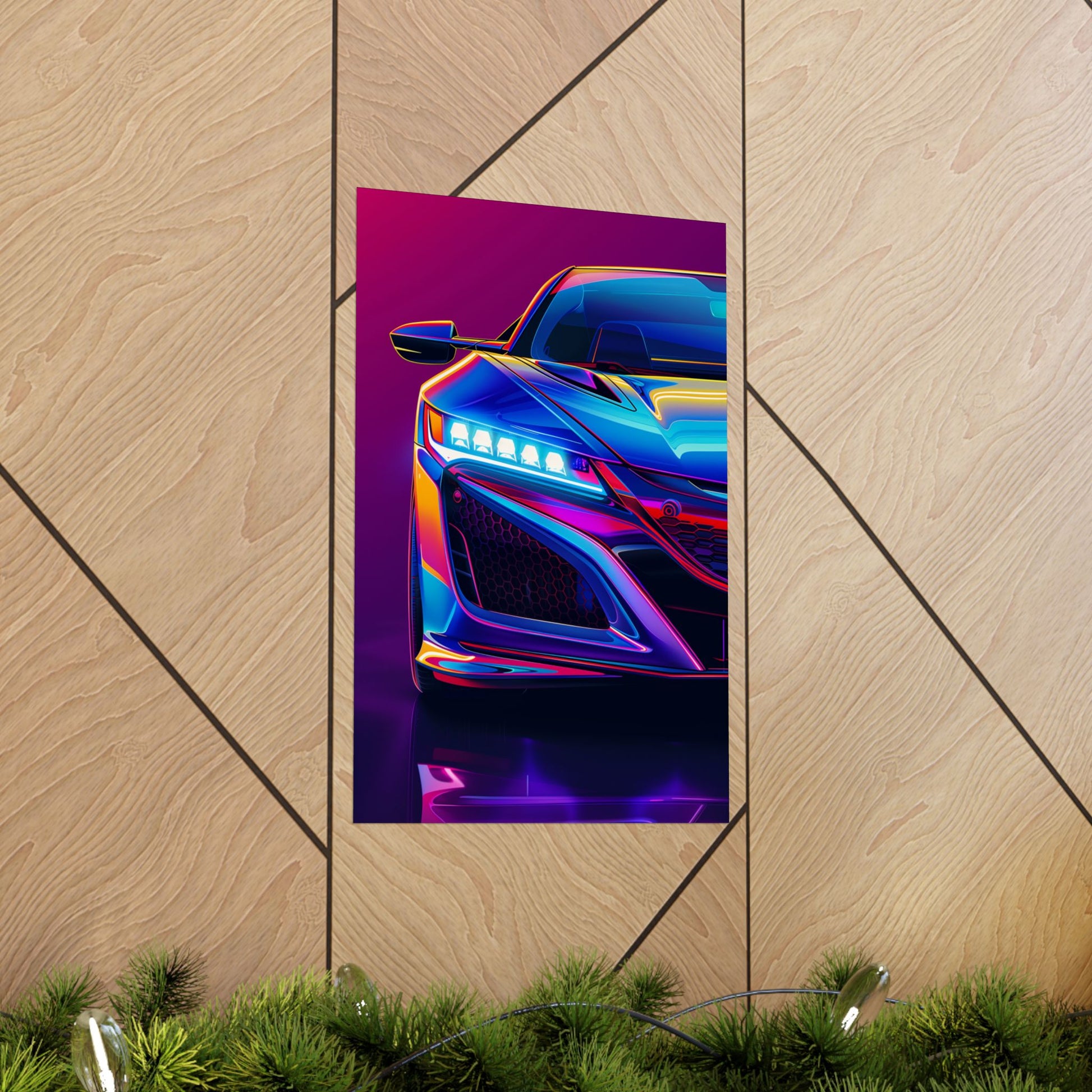 12 x 18 inch Acura NSX matte poster displayed on a wall